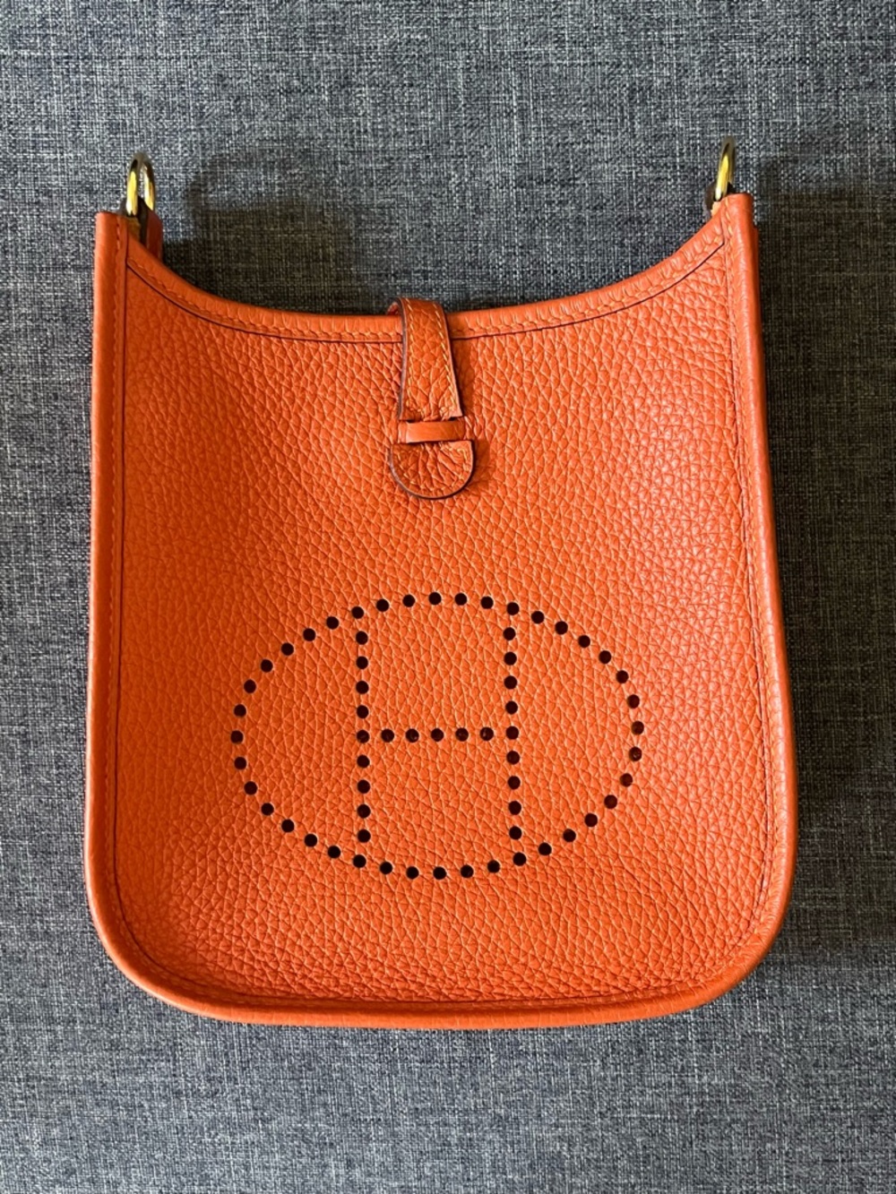 Hermes Orange Mini Evelyne Togo Crossbody